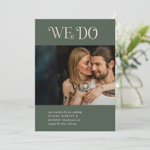 Save The Date Mariage Moderne Vert de Blaire Moss