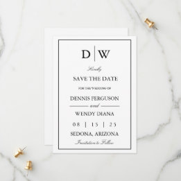 Save The Date Mariage Monogramme Minimaliste