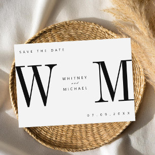 Save The Date Mariage Monogramme minimaliste moderne