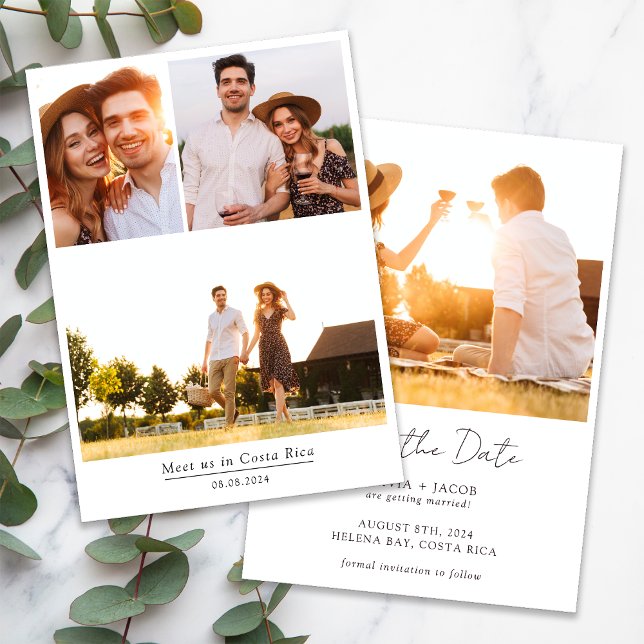 Save The Date Mariage Multi Photo Minimaliste (Créateur téléchargé)