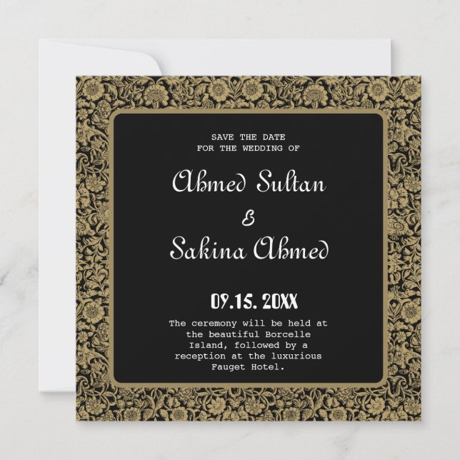 Save The Date Mariage musulman élégant Nikah (Devant)