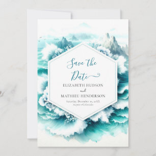 Save The Date Mariage nautique Aquarelle élégant