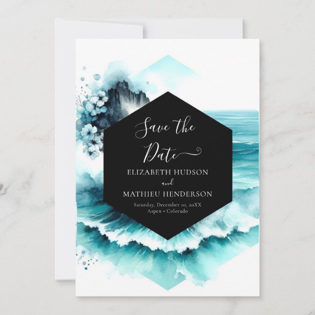 Save The Date Mariage nautique Whimsical (Devant)