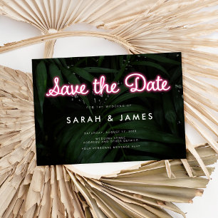 Save The Date Mariage néon moderne Enregistrer la date