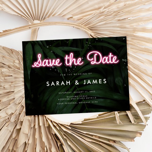 Save The Date Mariage néon moderne Enregistrer la date (Créateur téléchargé)