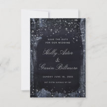 Mariage Nocturne Argent Starry Enregistrer La Date