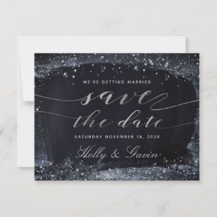 Save The Date Mariage Nocturne Argent Starry Enregistrer La Date