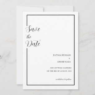 Save The Date Mariage noir blanc musulman minimal Enregistrer la