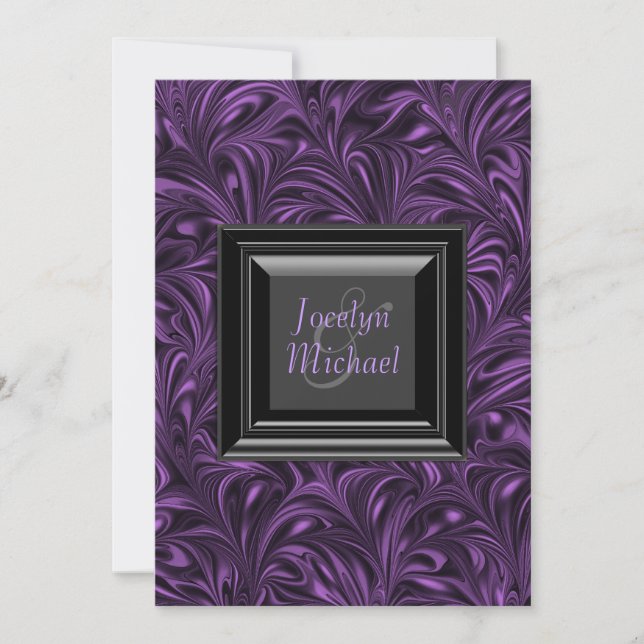 Save The Date Mariage noir et violet Enregistrer la date (Devant)