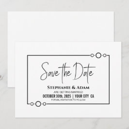 Save The Date Mariage noir moderne