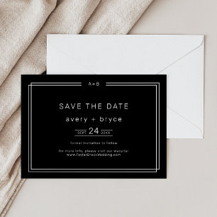 Save The Date Mariage noir moderne Enregistrer la date / AVERY