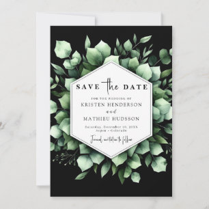 Save The Date Mariage numérique Eucalyptus feuille rustique