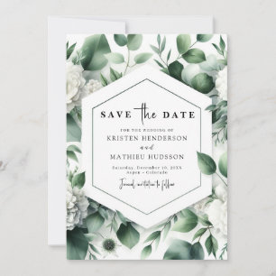Save The Date Mariage numérique Eucalyptus floral modifiable