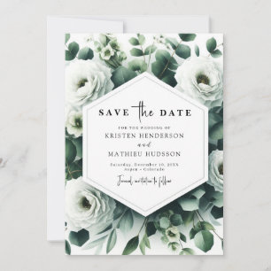 Save The Date Mariage numérique Eucalyptus Personnalisé