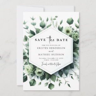 Save The Date Mariage numérique simple Whimsical Eucalyptus