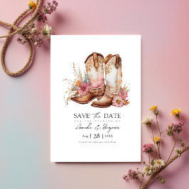 Save The Date Mariage Occidental Rustique Bohème Chic Cowboy Cod