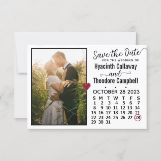 Save The Date Mariage Octobre 2023 Calendrier Photo personnalisé