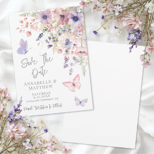 Save The Date Mariage Papillon Fleur Sauvage