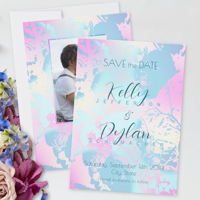 Save The Date Mariage pastel abstrait moderne  (Créateur téléchargé)