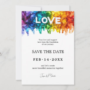 Save The Date 🌈 🐦 Mariage Peint Avec Amour LGBTQ 