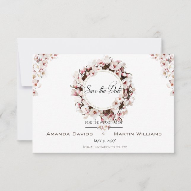 Save The Date Mariage personnalisé Fleur de printemps Enregistre (Devant)