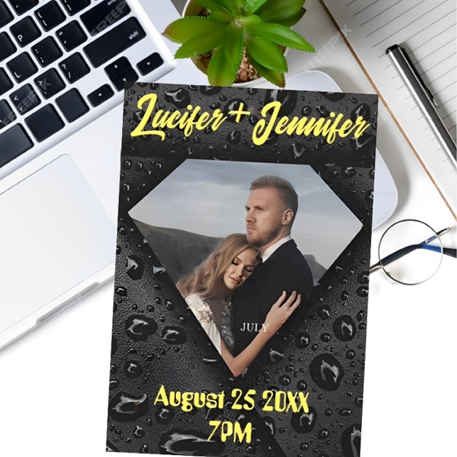 Save The Date Mariage Personnalisé Moderne Élégant Diamant Doré (Créateur téléchargé)