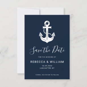 Save The Date Mariage personnalisé sur le thème nautique avec un