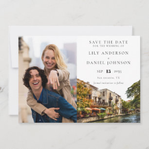 Save The Date Mariage photo à l'aquarelle à San Antonio