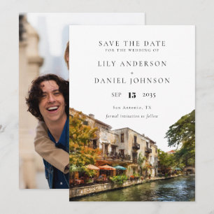 Save The Date Mariage photo aquarelle à San Antonio