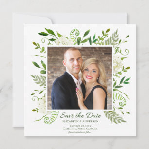 Save The Date Mariage photo aquarelle florale Hortensia blanc