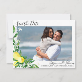 Save The Date Mariage photo aux citrons en fleurs Enregistrer la