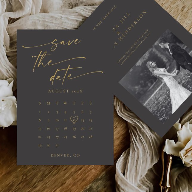 Save The Date MARIAGE photo BLAIRE Modern Calligraphy Script (Créateur téléchargé)