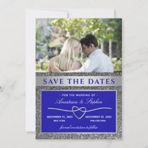 Save The Date Mariage photo bleu