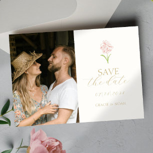Save The Date Mariage photo chic Blush Rose Ivory