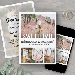 Save The Date Mariage photo cinq typographie blanche moderne sup