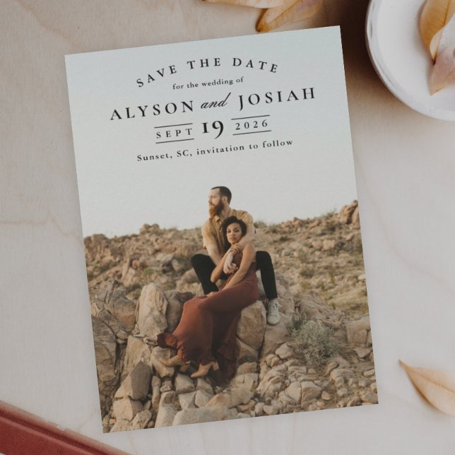 Save The Date Mariage photo classique élégant (Créateur téléchargé)