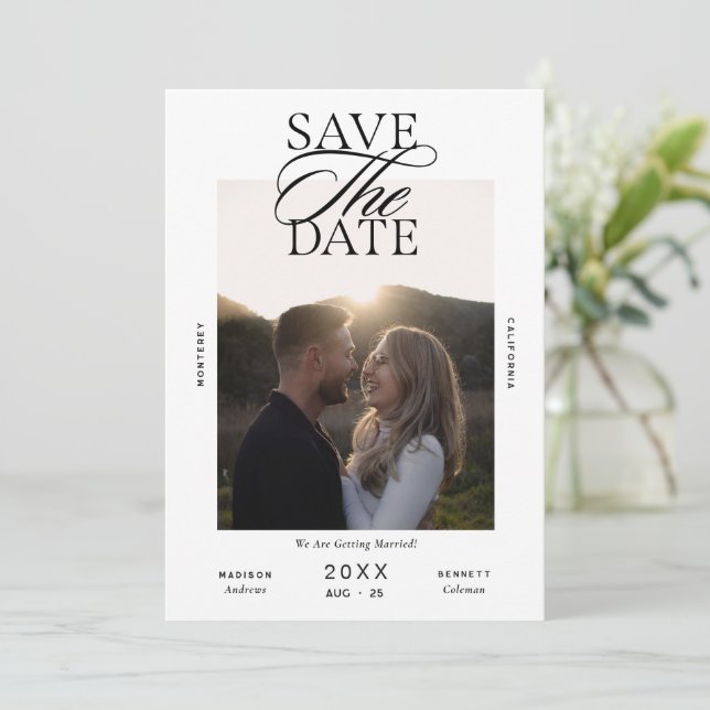Save The Date Mariage photo de script éditorial moderne (Debout devant)