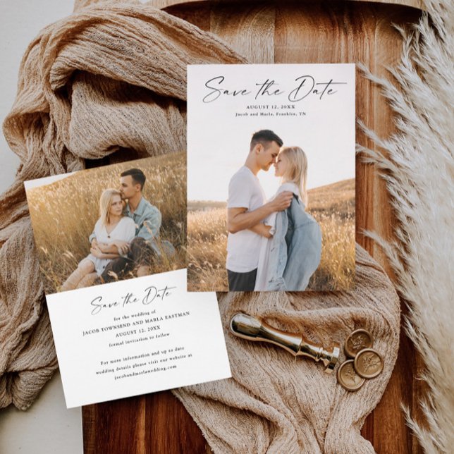 Save The Date Mariage photo de script moderne (Créateur téléchargé)