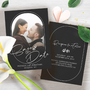 Save The Date Mariage photo de script noir et blanc moderne
