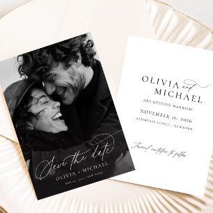 Save The Date Mariage photo de script simple et élégant