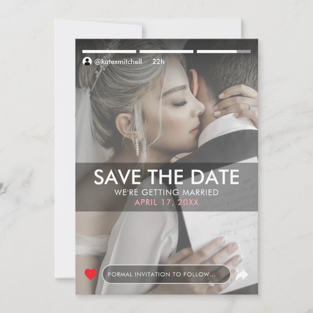 Save The Date Mariage photo de Social Media Story (Devant)