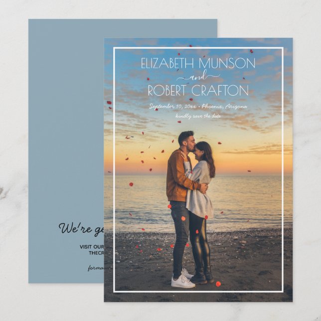 Save The Date Mariage photo décontracté Enregistrer la date (Devant / Derrière)