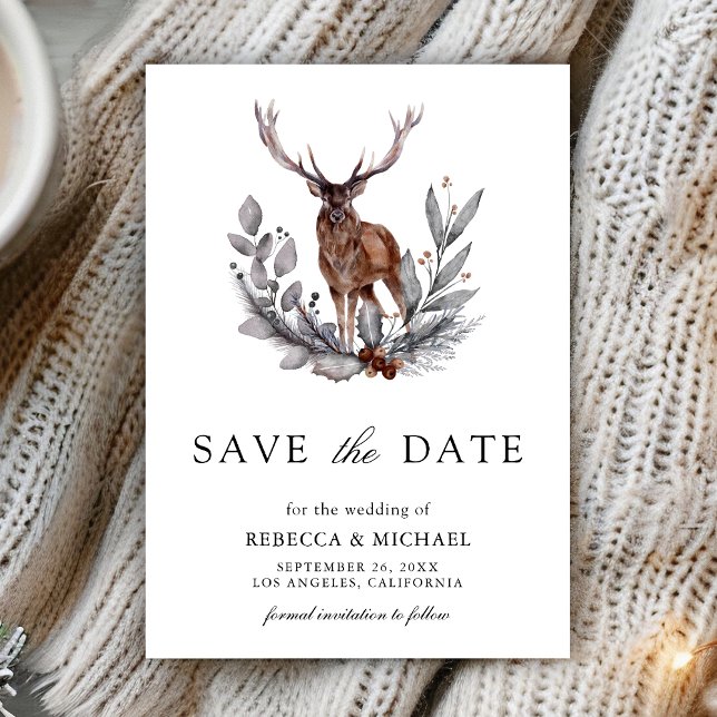 Save The Date Mariage photo des cerfs de forêt (Créateur téléchargé)