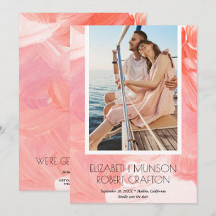 Save The Date Mariage Photo Design Peint Coral Enregistrer La Da