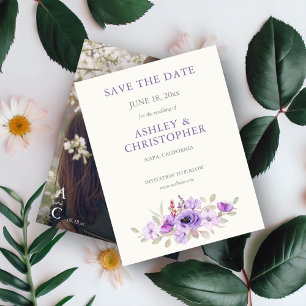 Save The Date Mariage photo élégant Lavender Floral Bouquet