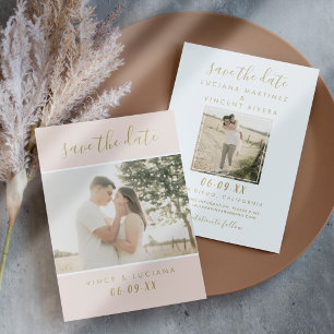 Save The Date Mariage photo élégant rose gold script