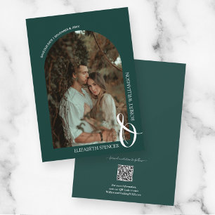 Save The Date Mariage Photo Emerald Green QR Code