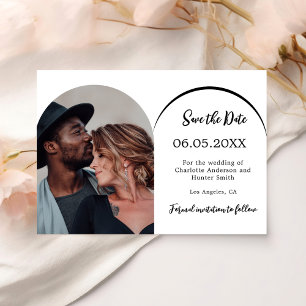 Save The Date Mariage photo en arc moderne simple