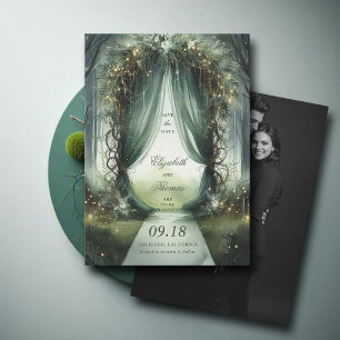 Save The Date Mariage photo Enchanted Forest Dreamy Fairy Tale
