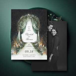 Save The Date Mariage photo Enchanted Forest Dreamy Night Canopy